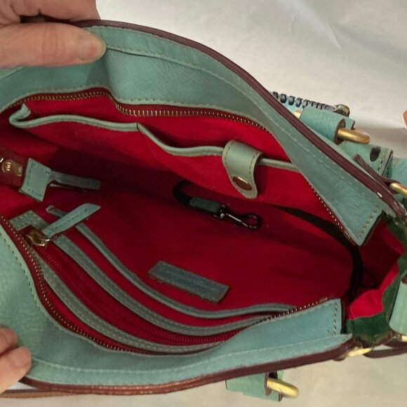 Dooney & Bourke Turquoise Florentine Medium Pocket Satchel - Picture 6 of 6